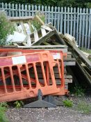 Quantity of Wood Staging & Fencing - Polypropylene Chairs - Safety Barriers etc