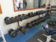 Dumbbell Rack containing Weights 10-50kg