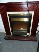 Mahogany Fire Surround with Brass Fire Insert
