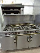 Stainless Steel Commercial 8 Burner Cooker Range with Eye Level Grill