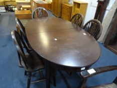 Mahogany Oval Extending Dining Table & 6 Chairs