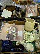 2 Boxes of China & Glassware Including Ornamental Buddha - Steins - Royal Albert Ware etc