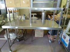 All Stainless Steel Mobile Preparation Unit with Shelf to Rear