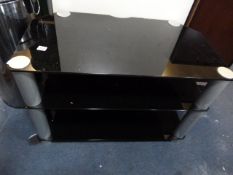 Black Glass TV & Video Stand