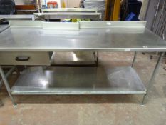 Stainless Steel Preparation Table with Under Shelf & Drawer