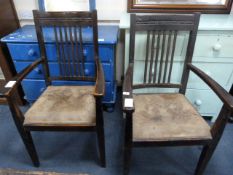 2 Edwardian Elbow Chairs