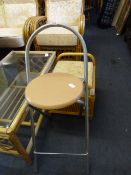 Folding Silver Chair with Beech Effect Seat