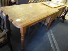Pine Rectangular Table on Turned Legs
