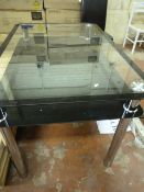 *Rectangular Glass Table on 4 Chrome Legs with Under Shelf