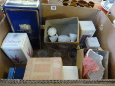 Box Containing Thomas Webb Crystal Vase - Caithness Vases - Coalport Salt & Pepper etc