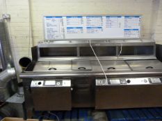 Hopkins 3 Pan Electric Back to Wall Fish Range Complete with Ducting & Extraction Unit
