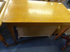 Light Oak Rectangular Table on 4 Tapered Legs