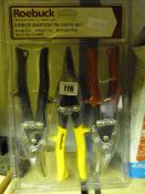 Roebuck 3 Piece Aviation Tin Snip Set