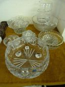 Collection of Cut Glass & Other Bowls - Vases etc