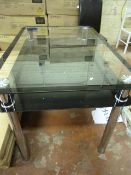 *Rectangular Glass Table on 4 Chrome Legs with Under Shelf