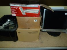 Desktop Computer - Monitors - 4 Boxes of Cables etc