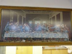 Gilt Framed Needlework Picture Depicting The Last Supper