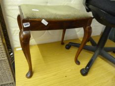 Dressing Table Stool with Upholstered Seat on Cabriole Legs