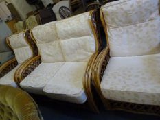 Conservatory Cane 3 Piece Suite Consisting of a 2 Seat Sofa & 2 Matching Chairs