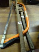 Pair of Stilsons - Bow Saw & Hole Borer