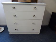 White Melamine Chest of 4 Drawers