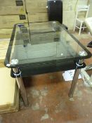 *Rectangular Glass Table on 4 Chrome Legs with Under Shelf