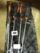 Set of 4 Long Reach Screw Drivers