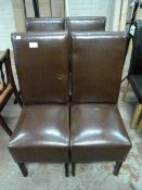 4 Leather High Back Dining Chairs