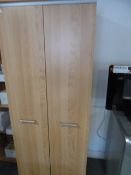 Beech & Silver Double Wardrobe