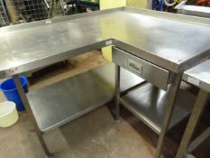 Stainless Steel Preparation Table with Under Shelf & Drawer