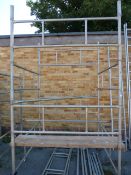 4ft x 4ft Tubular Steel Tower Scaffold - 10 Sections complete with Wheels & Diagonal Braces - Hand