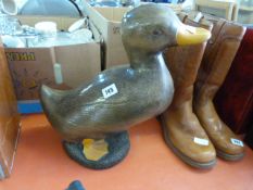 Large Ornate Concrete Duck