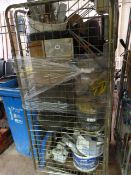 Trolley containing Assorted Cable Joist Hangers - Distribution Boards - Inspection Chamber
