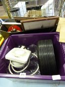 Box Containing Sundae Dishes - Non-Slip Trays & Box Containing Assorted Tools & Prints