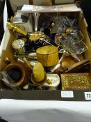 Box to Include Cut Glass Bells - Vases - Treenwares - Goblets etc