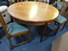 G Plan Circular Dining Table with 4 Dining Chairs