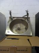 *Stainless Steel Wash Hand Basin with Taps & Buffalo Model GD847 Hand Dryer