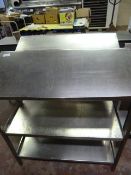 Stainless Steel Preparation Unit with 2 Under Shelves