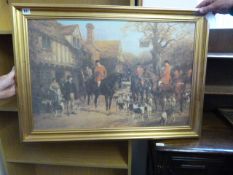 Gilt Framed Print of a Hunting Scene