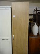 Single Door Wardrobe Over Drawers in Light Oak Finish