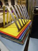 *9 Coloured Chopping Boards & Stainless Steel Rack