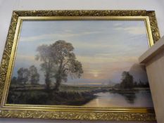 Gilt Framed Print Depicting a Rural Scene