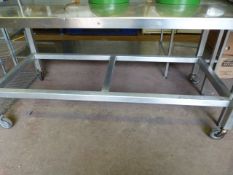 Mobile Stainless Steel Top Preparation Table with Aluminium Frame