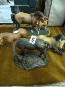 4 Horse Figurines