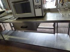 Stainless Steel Shaped Preparation Table with Under Shelf & Drawer