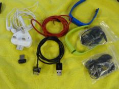 *ASSORTED LEADS- CABLES AND CHARGERS