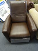 *BROWN LEATHER RECLINING CHAIR