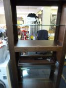 *WALNUT & PLATE GLASS OPEN BOOKCASE
