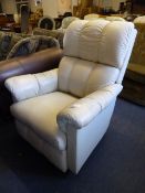 Lazy Boy Cream Leather Recliner Chair