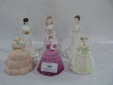 6 Coalport Miniature Figurines